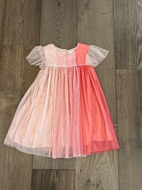 Mini Boden 2-3y tulle ombre dress coral pink
